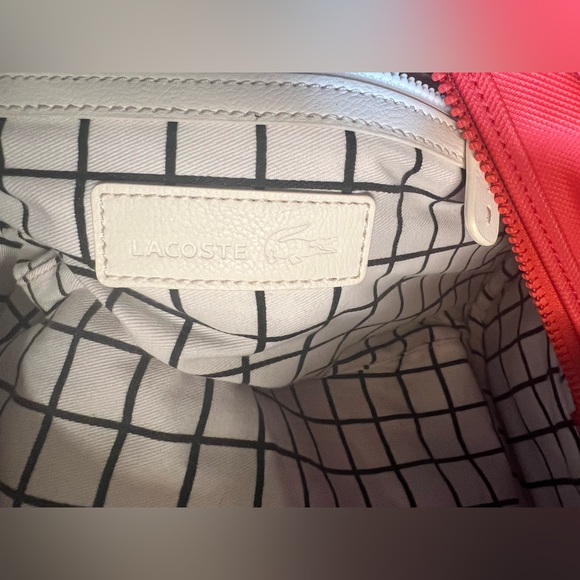 Lacoste Red Bowling Bag Purse - Picture 3 of 6